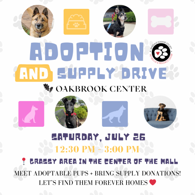 Adoption  supply drive oakbrook mall - july 26th - square format