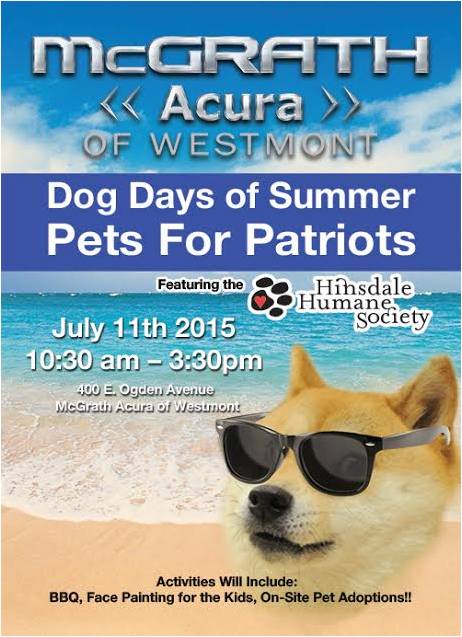 Mcgrath Acura Of Westmont S Pets For Patriots Event Upcoming Events Hinsdale Humane Society